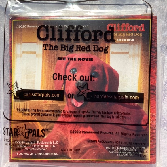 Carls Jr. Kids Meal Toys Clifford The Big Red Dog Boxed Toy Star